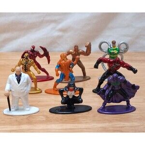 Lot of 9 Jada Toys Marvel Die-Cast Figures Super Heros Villains Collectible